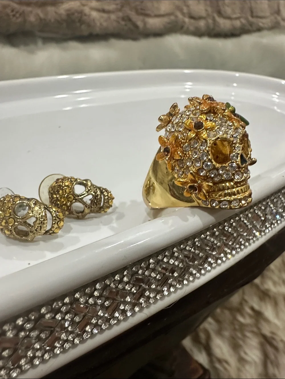 Swarovski ornate gold